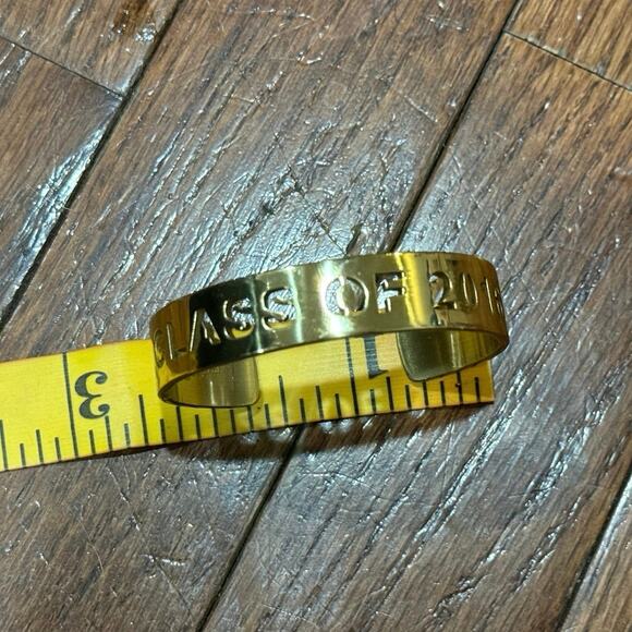 Rustic Cuff Gold-Tone Class of 2016 Cut-Out Cuff Bracelet Grad Gift Preowned - Picture 11 of 15
